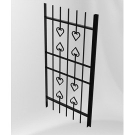 Решетка для дверей или окон с вензелями "Сердечко"